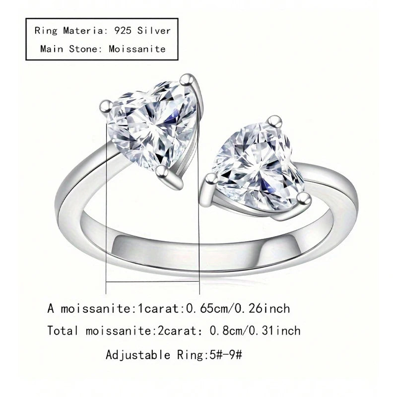 Moissanite Heart Ring