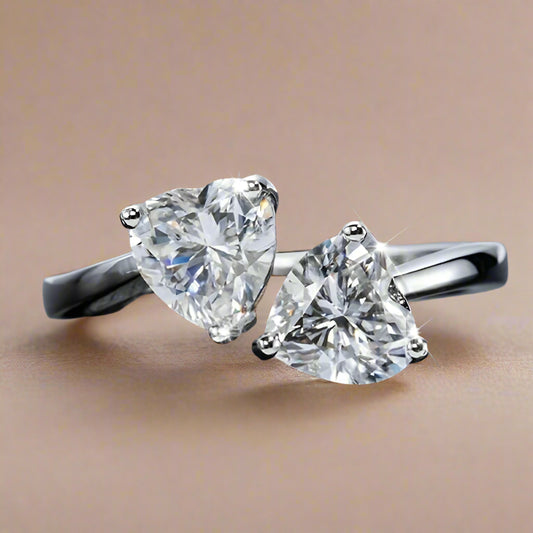 Moissanite Heart Ring
